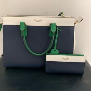 Kate Spade Cameron Saffiano leather large satchel with matching wallet